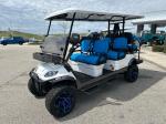 48V5KW Golf Cart in White Orange 25mph steel chassis LED lighting system with