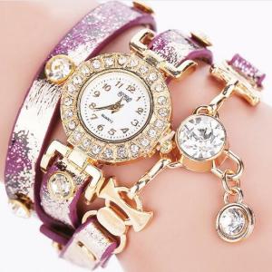 Wholesale Newest design Long Strap Diamond Chain Fashion Lady Leather Bracelet Watches from china suppliers