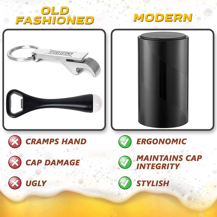 Automatic Beer Bottle Opener Push Down Pop Off Magnet Bottle Top Openers