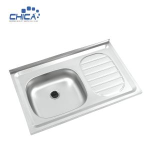 Wholesale CH8050B Single Bowl Sink With Drain Board Stainless Steel Kitchen Sink Press Kitchen Sink from china suppliers
