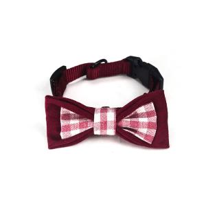 Wholesale Wide Yellow Red Nylon Dog Collars Personalised Christmas Thanksgiving Dog Bow Tie from china suppliers