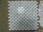White marble hexagon mosic tile 10mm Thickness For Bathroom / Kitchen