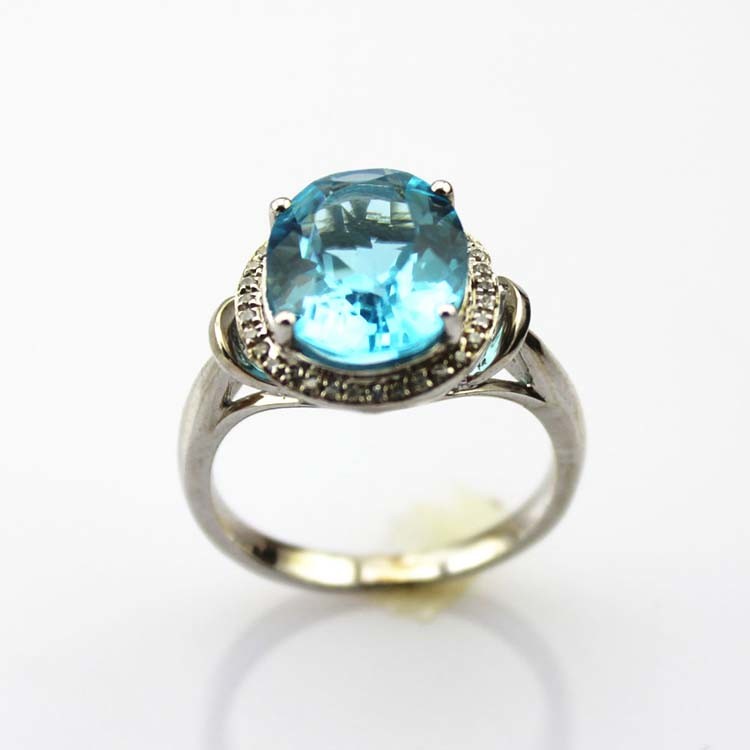 Rose Gold Plated Sterling Silver Ring with 8mmx10mm Pink Cubic Zircon(R280)