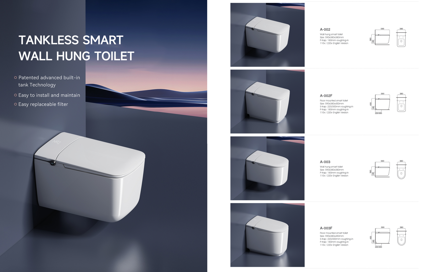 Bathroom Bidet Smart Toilet With Adjustable Temperature And UV Sterilization System