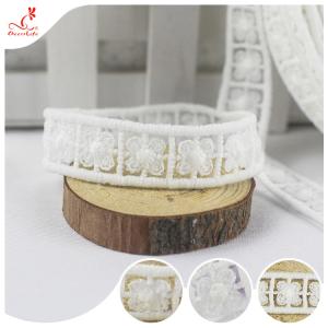 Wholesale Machine Crochet Ivory Lace Trim Embroidery For Women Dress Skirt Decoration from china suppliers