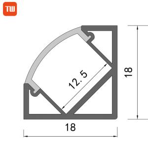 Wholesale V Shape Cabinet Light / Strip Light Corner Led Profile Aluminum 18X18mm from china suppliers