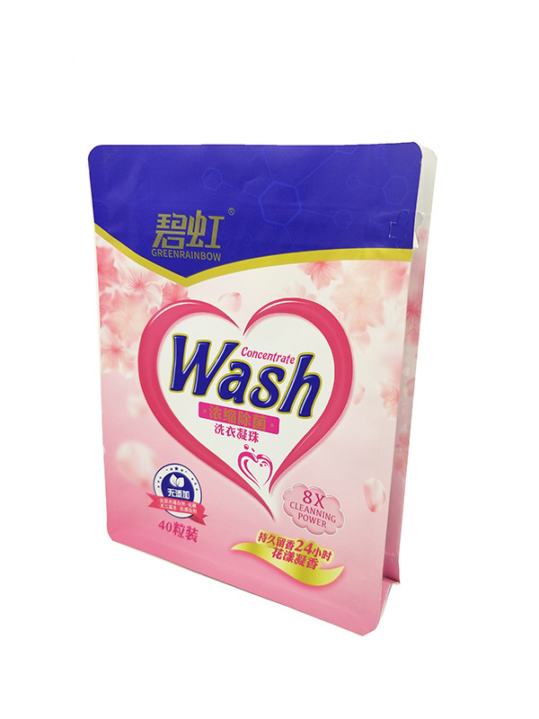 ISO Puncture Proof Washing Powder Packaging Pouch Square Bottom Plastic Bags