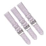 Light purple Crocodile Leather Watch Strap