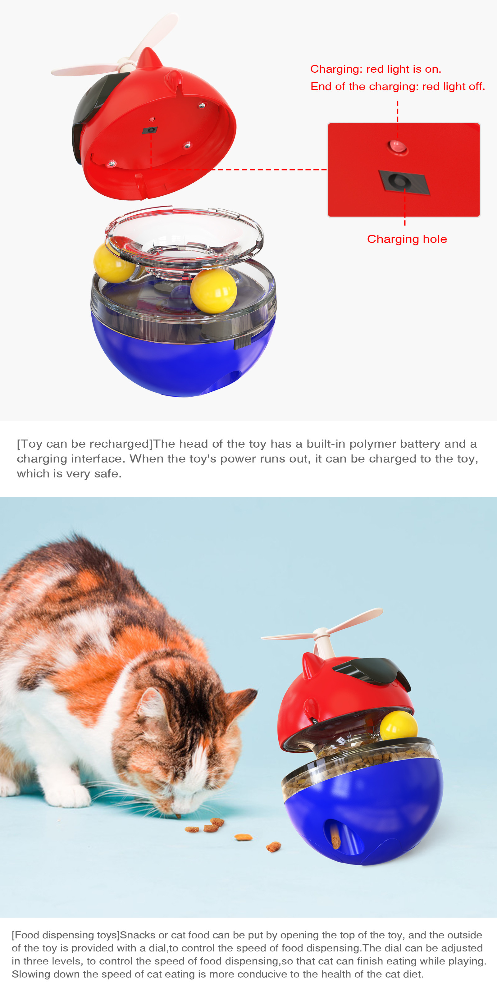 Infrared Interactive Pet Toys Cat Light Windmill Propeller USB Recharged 512g