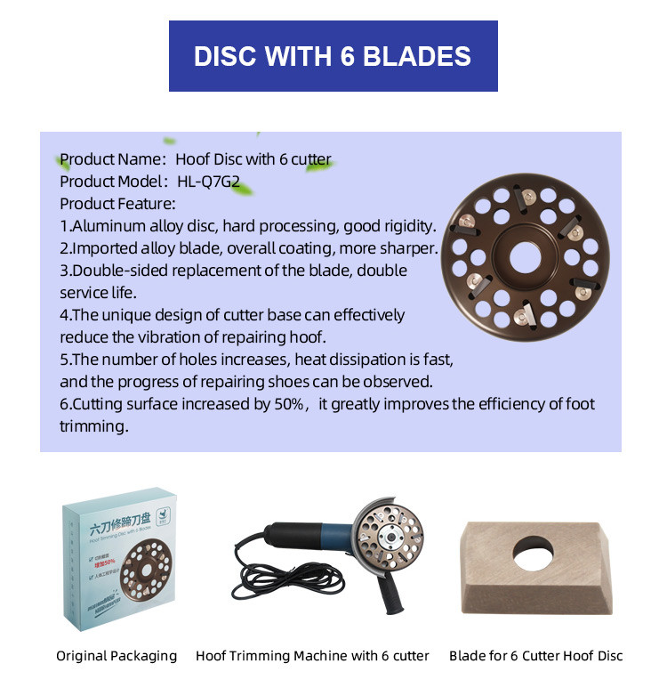 Hoof Trimming Tools Angle Grinder Hoof Trimming Disc With 6 Carbide Blades