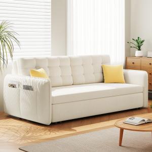 Wholesale Jieshun Furniture Sliding Iron Frame Rental House Living Room Velvet Lazy Sofa from china suppliers