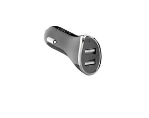 Wholesale Portable Universal High Power Usb Car Charger 3.1a Fast Dual Usb Ports Black Silver Color from china suppliers