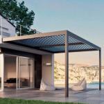 Electric Outdoor Rainscreen Slats Slats Garden Canopy Powder Coated Gazebo