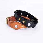 Pet Collar Custom Logo Fashionable Cool Leather Black Pink Blue Red Dark Green