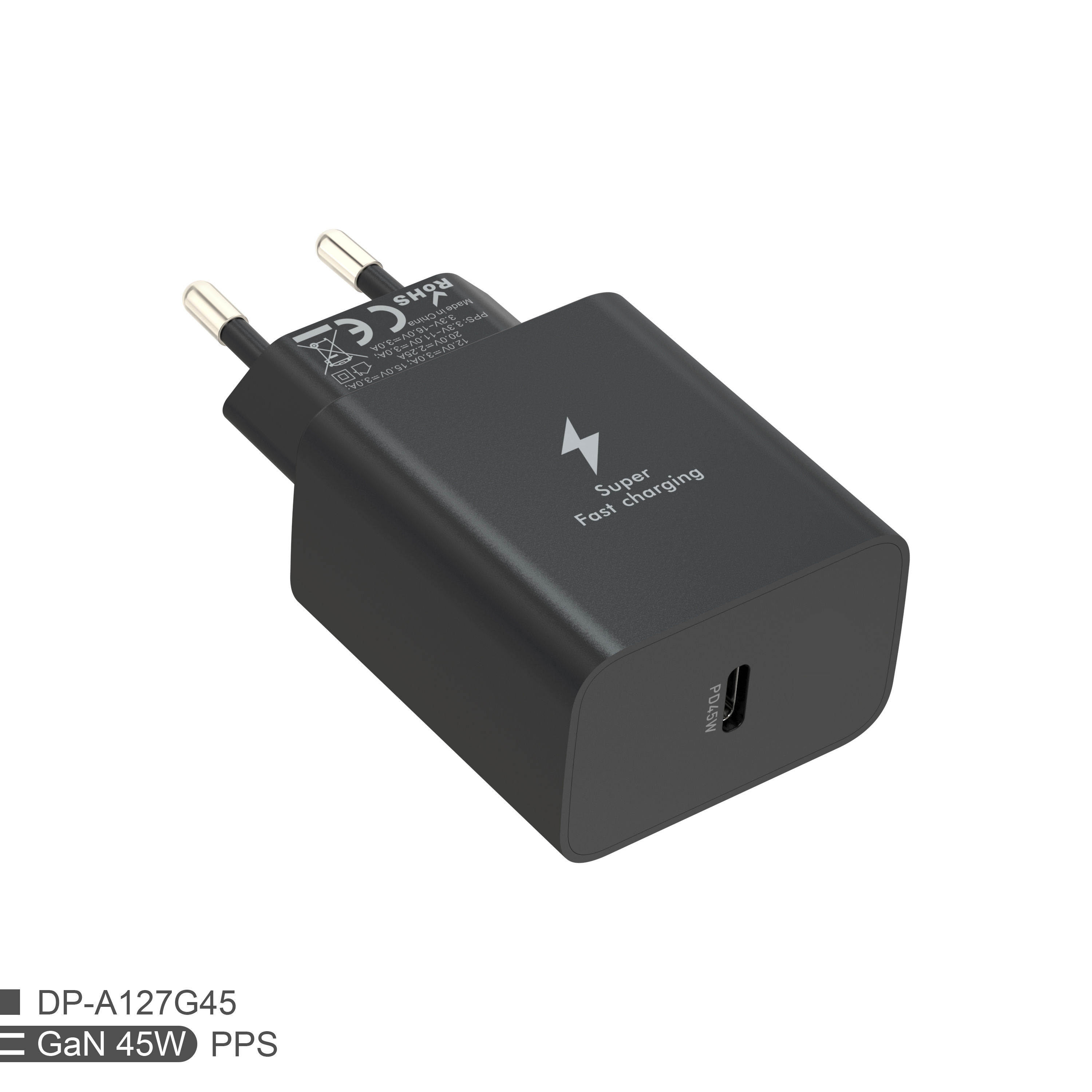 Private Mold 45W GaN USB-C Wall Charger For MacBook Pro/Air IPad Pro Galaxy S23
