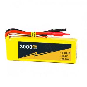 Wholesale 3000mAh 5S1p 18.5V RC Drone Lipo Battery 40C-80c JST-XH Light Weight from china suppliers