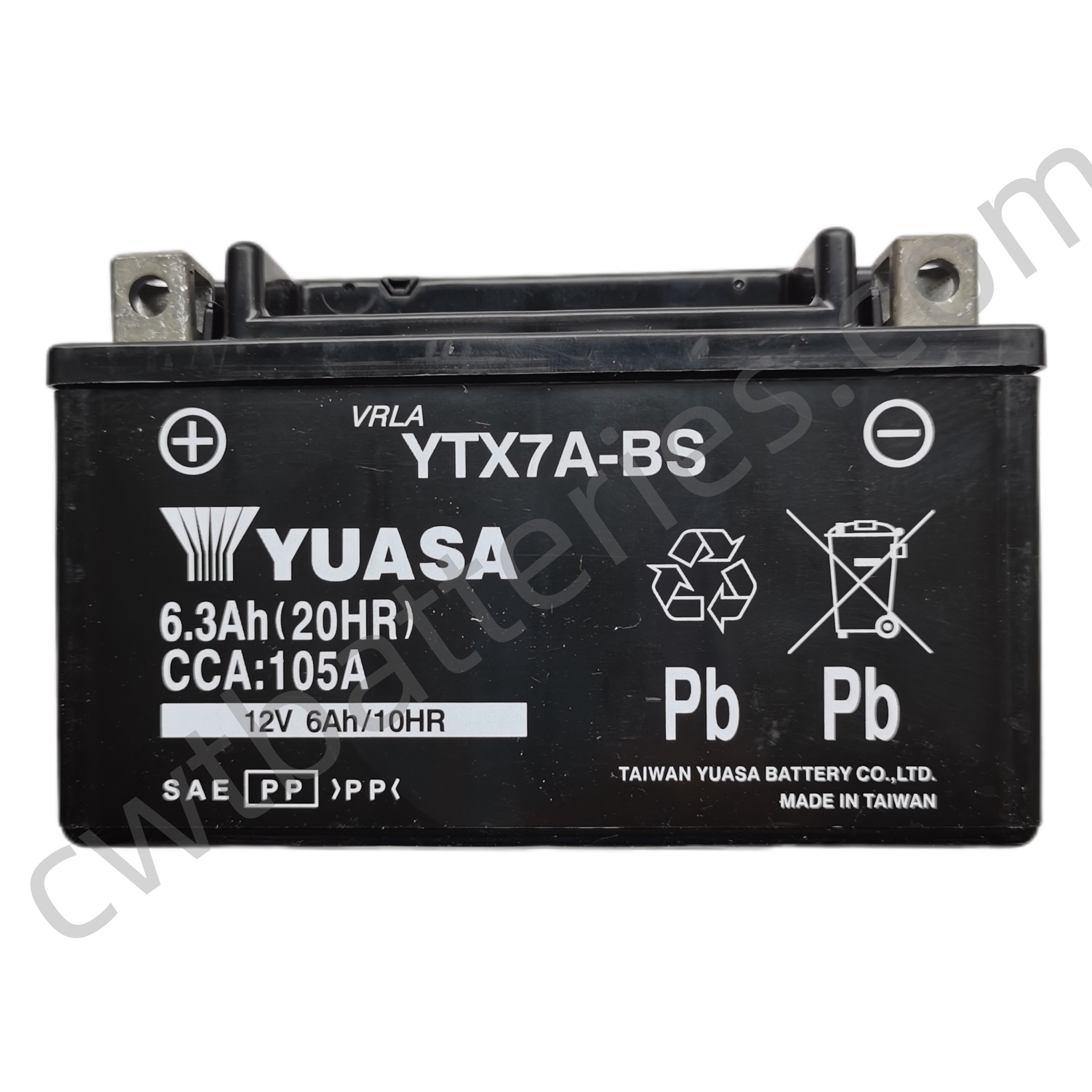 YUASA YTX7A-BS AGM Lithium Powersport Battery Replacement 12V 6Ah For Motor Bike