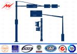 3m Expressway Traffic Light Pole , 1500mm Double Bracket Overpass Metal Light