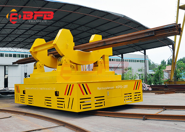 Hot Ladle Handling Battery Platform 20 Ton Rail Trolley With Lifting Table