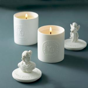 China Flame Retardant Ceramic Candle Container Medium Stylish Candle Holder 1.2kg on sale
