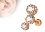 Sterile Gold Body Piercing Jewelry Earrings For Cartilage Tragus Dia 3×3mm ODM