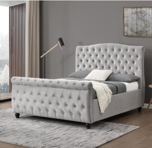 Wholesale Crushed Velvet Chesterfield Sleigh Ottoman Storage Bed Gas Lift Smooth Opening from china suppliers