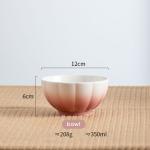 Porcelain Color Stoneware Bowl Set For 6 People Nordic Pumpkin Bowls Ceramic 4.7