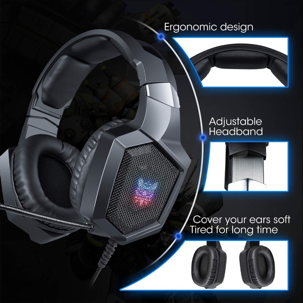 50mm Onikuma K8 RGB Gaming Headset For PS XBOX PC Laptop