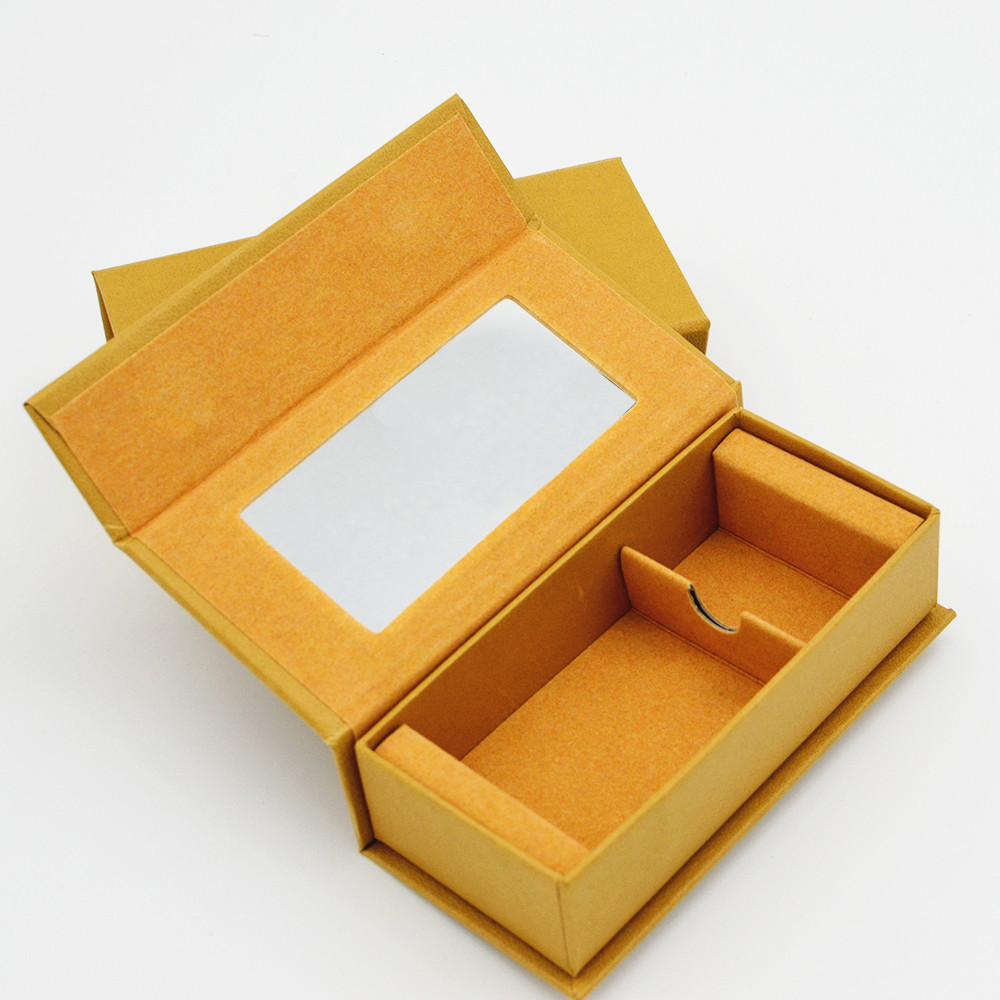 Rigid luxury essential oil and eye serum skincare packaging box with mirrow and golf foil logo