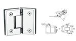 Bathroom glass clamp RS1808, Bevel 135 degree, Stainless steel 304, Satin or