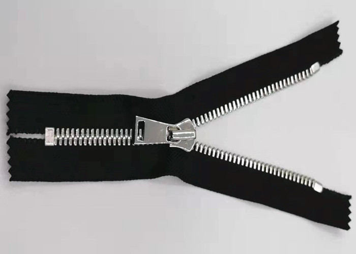 5# Double Point Pull Teeth Zipper With Cotton Fabric Nickel Color