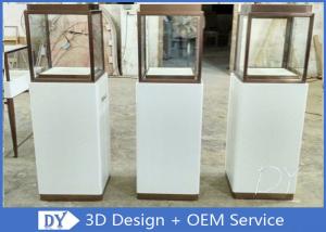 Wholesale Luxury Jewellery Shop Display Cabinets Square Matte White Stain Steel Frame from china suppliers