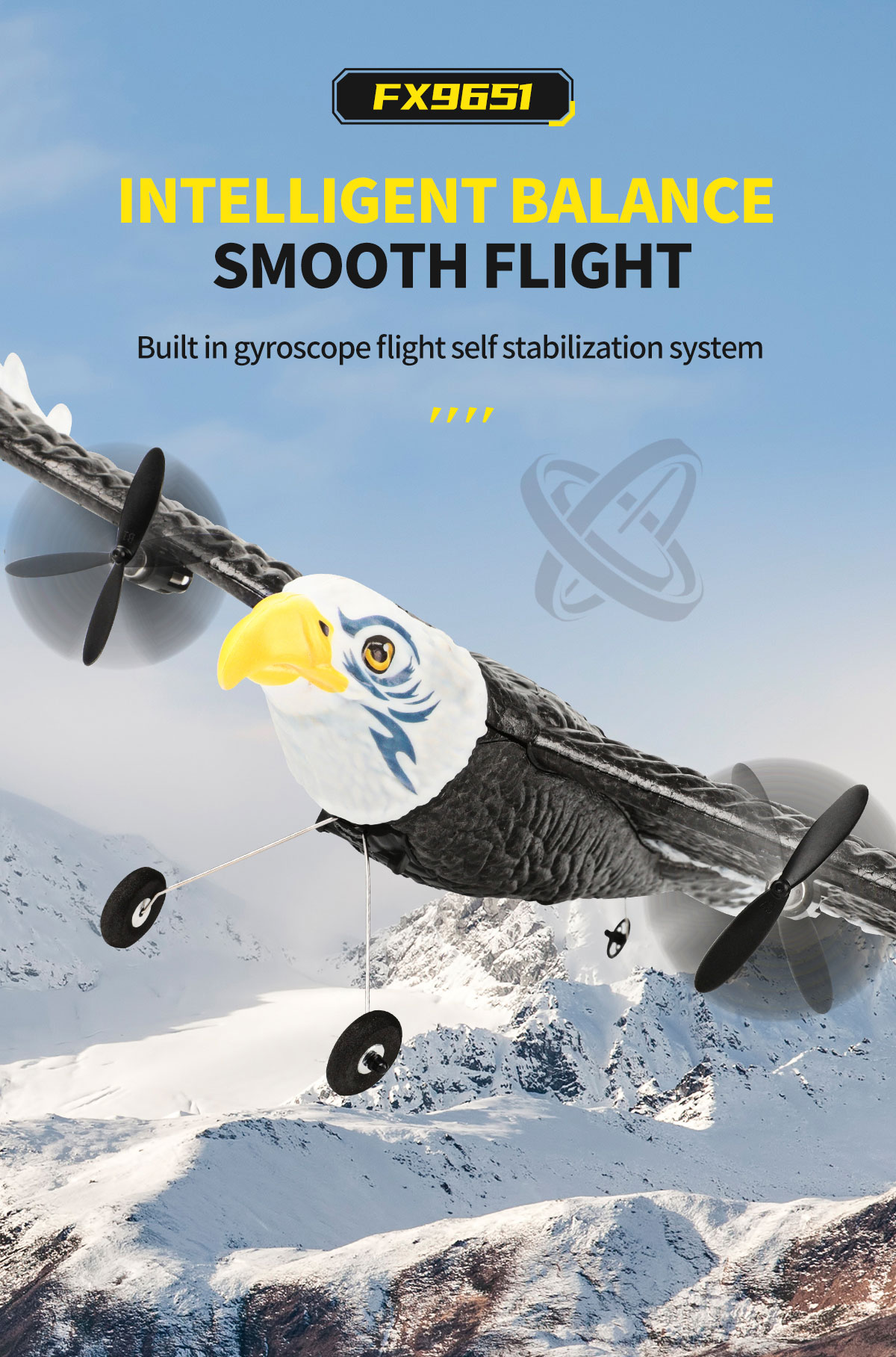 Features RTF 3ch Epp Foam Rc Simulation Wingspan Bald Eagle 2.4g Rc Glider Airplane Toys with 14 Years up Age Range