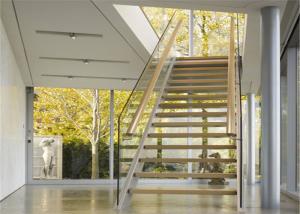 Wholesale Commercial Straight Flight Staircase , Steel Structure Staircase Uninterrupted View from china suppliers