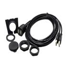 Waterproof USB2.0 Dual USB Port Cable 1 Meter For Car Motorcycle