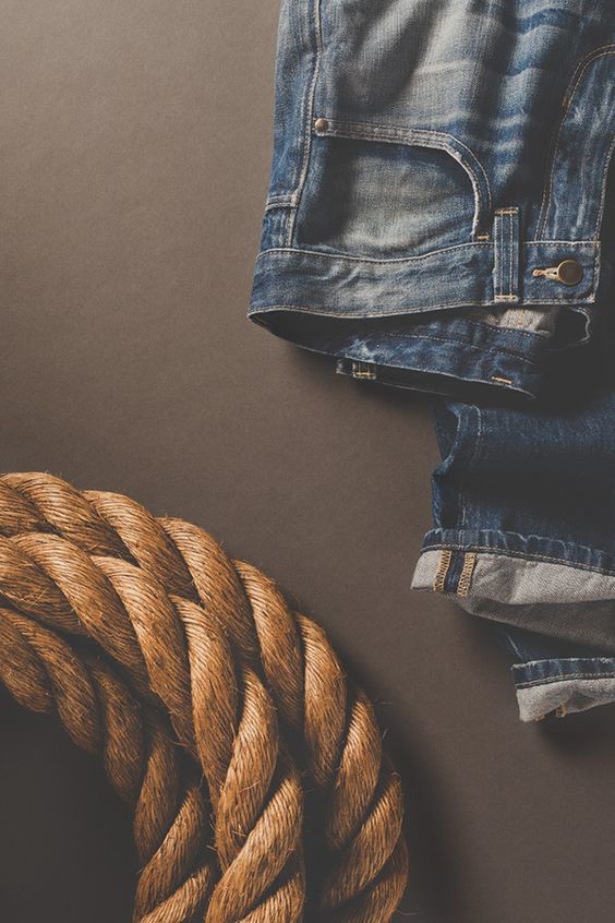 181cm Cotton Denim Fabric Rope Dye Deep Indigo Left Hand Twill Crosshatch Color Weft Yarn Denim