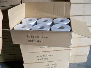 Wholesale Recycle Jumbo Roll Toilet Tissue Paper Bath Tissue 2 Ply 2000ft/12&quot; 6 Per Case from china suppliers