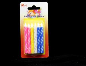 Wholesale 4 Colors Spiral Shaped Striped Birthday Candles , Cute Birthday Cake Candles from china suppliers