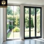 Aluminum Alloy PT Door 2.1m Double Glazing Black Aluminum Patio Doors