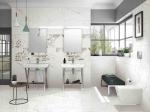 40X80 Glazed Porcelain Tile / White Marble Floor And Decor Carrara Porcelain