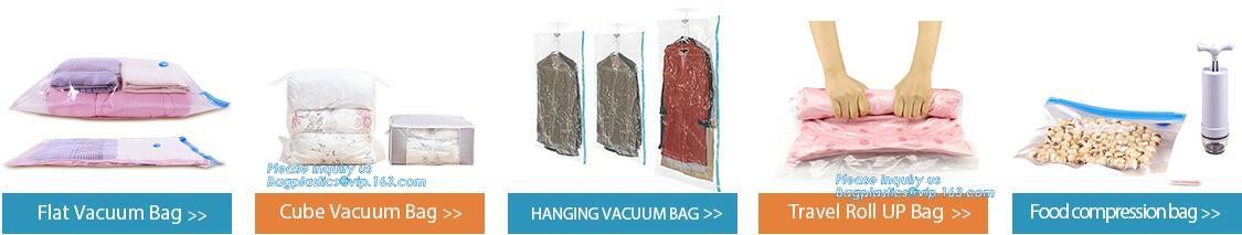 vacuum seal storage bags for down jacket coats, hand rolling vacuum bag for travel, Compress Vacum Packing Bag, bagplast