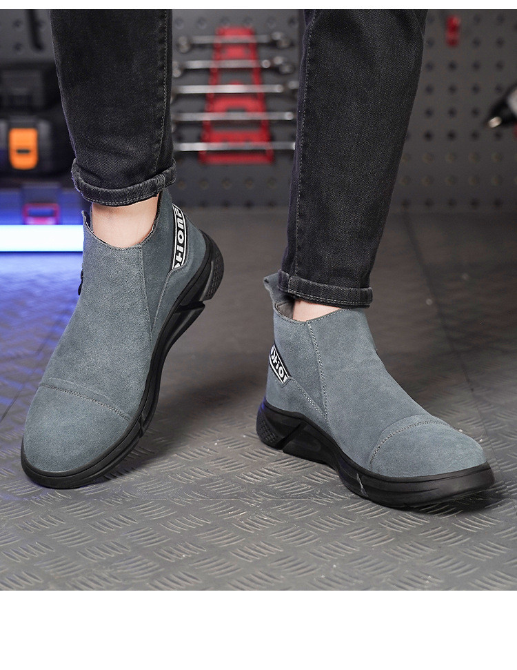 Rubber Sole Safety Shoes for Unisex Suede Work Boots in Industrial Settings