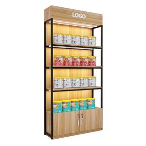 Wholesale Wall Supermarket Wooden Display Rack Shelf Skincare Bookshelf Storage from china suppliers
