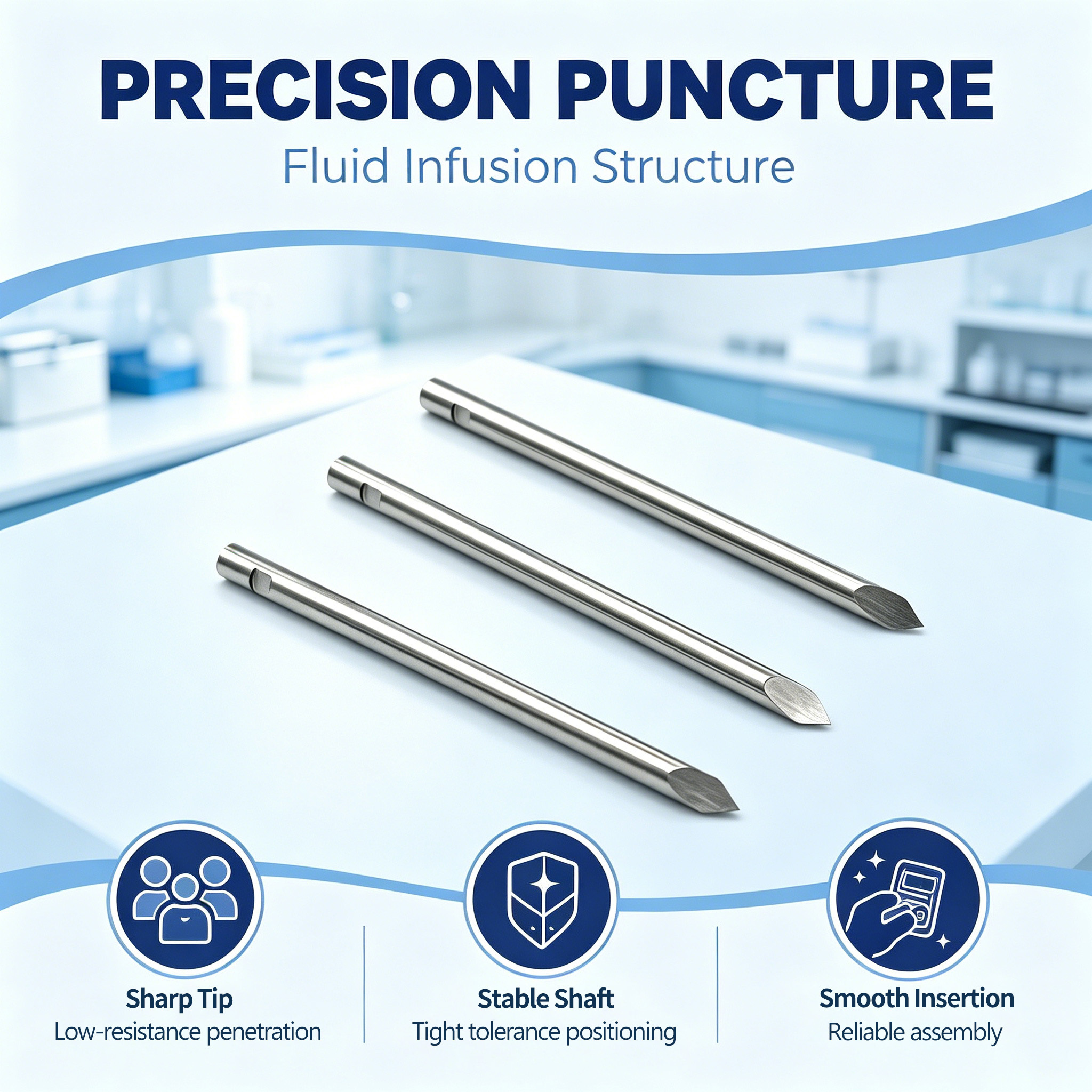 Customized Precision Piercing Bottle Access Needle With Slotted Rear End