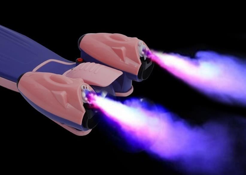 OEM Kids Rocket Kick Scooter With Sprayer Water Design Purple And Pink Color