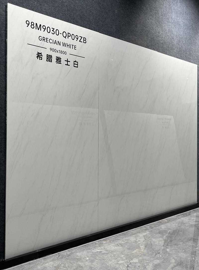 White 900x1800x9mm Antibacterial Scratch-Resistant Floor Outside Wall Glazed Polished Porcelain Tile For Bathroom And Bedroom