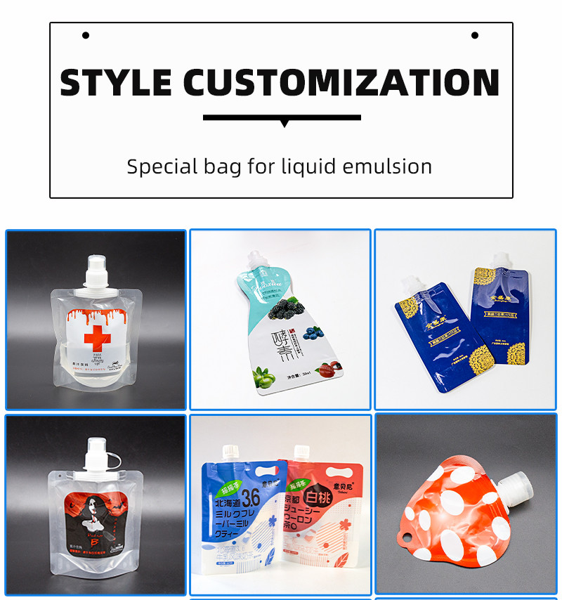 Plastic Liquid Spout Pouch Filling Leak Proof Stand Up Spout Bag For Food Packaging