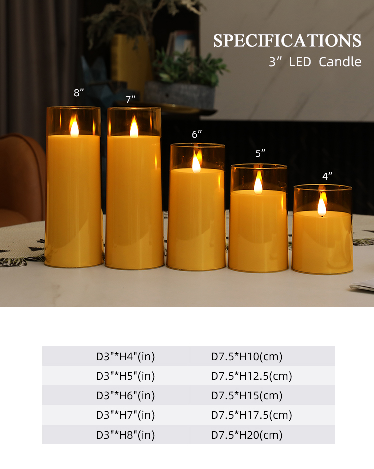 Yellow Light LED Pillar Candles For Home Decoration Battery 2 X AA Battery Occasion Other