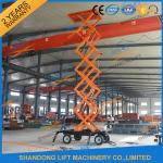 300kg 500kg Towed Mobile Mobile Platform Lift Electric Hydraulic 12m Lifting