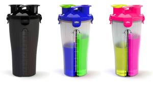 Wholesale dual shaker/Bpa Free 2015 Twin pack Dual plastic personalized protein shaker bottle Cup from china suppliers
